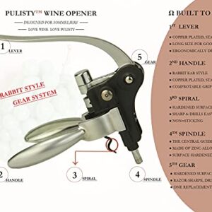 Pulisty Bunny Wine Bottle Opener Set With Stand (Silver or Gold),3 options+Bundles, Screwpull Wine Opener Set, Corkscrews for Wine Bottles, Wine Corkscrew Wine Opener, Easy Wine Opener Manual