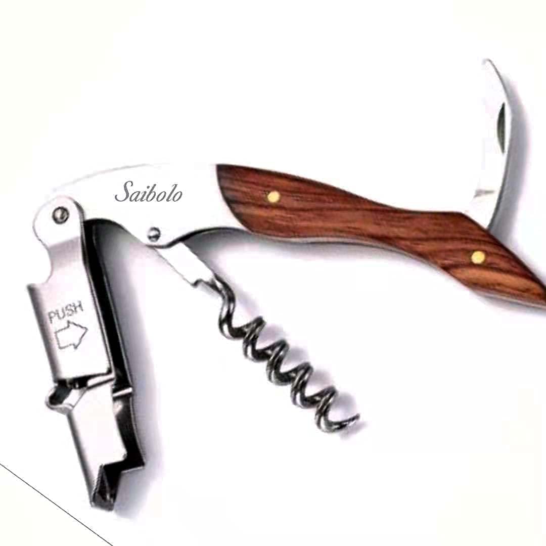 Saibolo wine corkscrew, multifunctional Stainless steel wine beer corkscrew, leather protection gift bag, used by sommeliers, waiters and bartenders and wine hobbyists all over the world