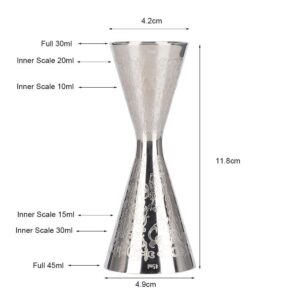 30ml 45ml Beautiful Stainless Steel Jigger with Scale Drink Wine Measuring jigger for bartending Cup Bar Accessories Pourer Measuring Tool