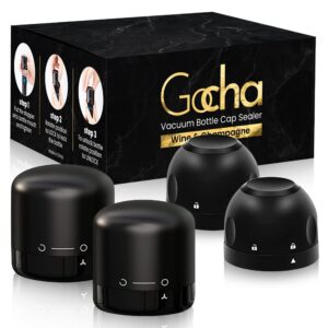 gocha gadgets | vacuum wine stopper | champagne stoppers with vacuum built-in | 1.5 inch silicone twist top wine stopper | reusable, leak proof (2 wine + 2 champagne cork stopper) | (pack of 4)