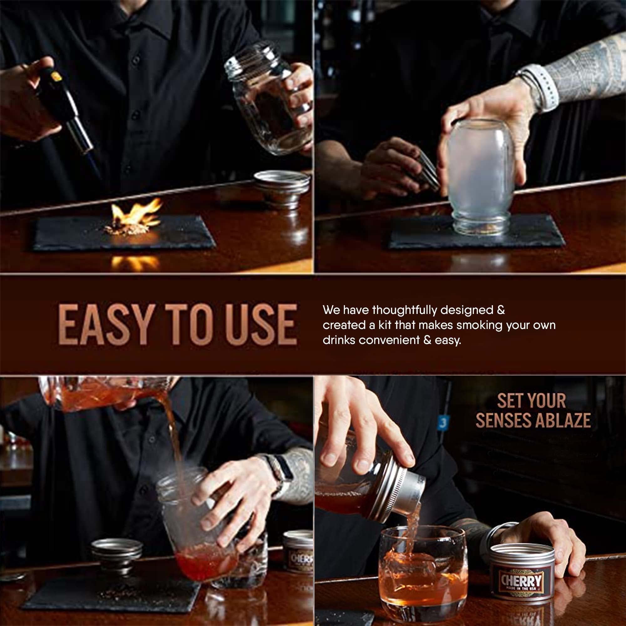 BarStash - Cocktail Smoker Kit, House Warming Gifts New Home, Whiskey Smoker Kit, Cocktail Smoker Kit with Torch, Bourbon Smoker Kit, Drink Smoker Infuser Kit, Old Fashioned Smoker Kit, Whiskey Gifts