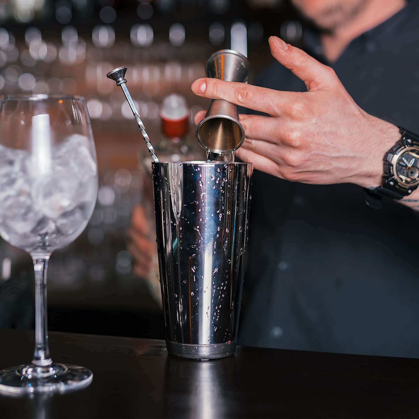 Cocktail Jigger & Strainer for Bartending