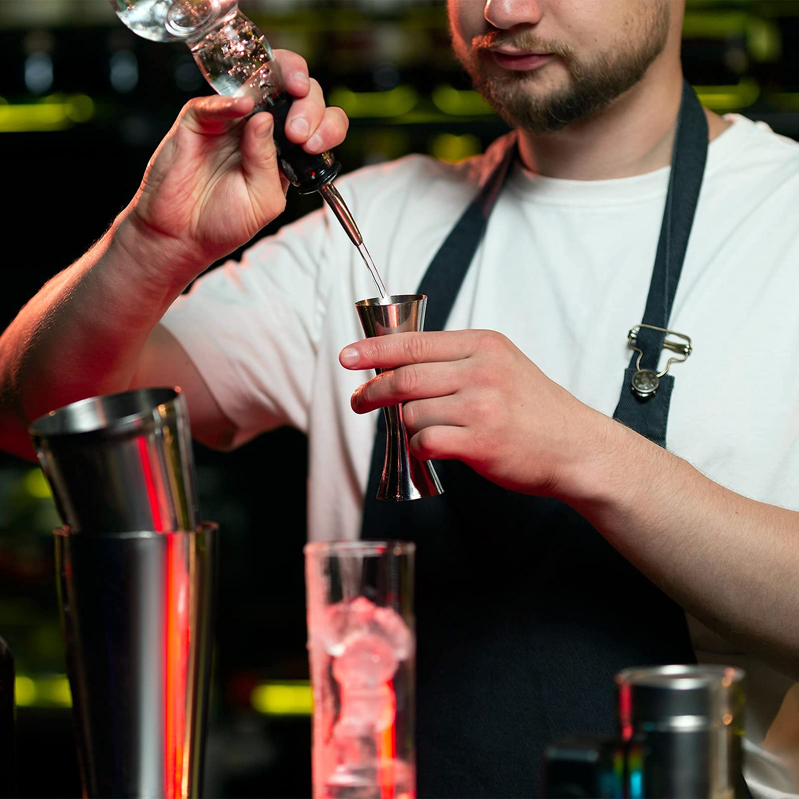 Cocktail Jigger & Strainer for Bartending