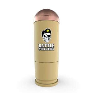 battle shakers bullet shaker cup | military themed shaker bottle | leak-proof protein cup with storage compartment | mix protein powders & more | durable & dishwasher safe | 20 oz