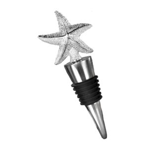 starfish wine bottle stopper, silver tone