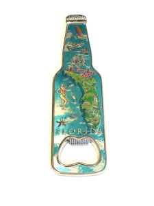 sureg florida fridge magnet bottle opener - various designs retro collage collectible souvenir bottle opener 1 item (florida map design) (mgbf1)