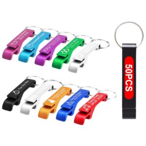 50pcs Personalized Bottle Opener Keychain Bulk Custom Bottle Opener Party Wedding Favor With Logo Text Engraved Customized Metal Bottle Opener Gifts