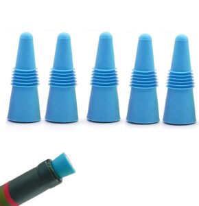 hg hgrope silicone reusable wine beverage bottle stoppers, blue