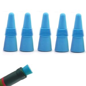 HG HGROPE Silicone Reusable Wine Beverage Bottle Stoppers, Blue