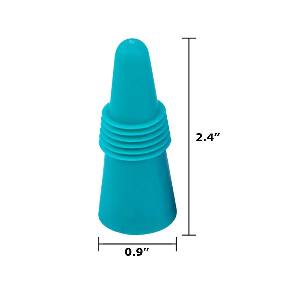 HG HGROPE Silicone Reusable Wine Beverage Bottle Stoppers, Blue