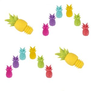 beetoo pineapple wine glass markers, 14pcs pineapple drink markers, pineapple silicone bottle stopper wine glass markers for party practical and fashion