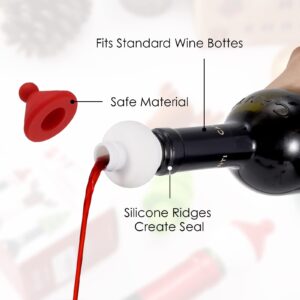 Vzaahu Wine Bottle Stoppers, 3-Pack Silicone Reusable Christmas Decor Wine Stoppers for 0.8"/2 cm Mouth Wine Bottle, Wine Outlet Cap, Bottle Cover, Beverage Bottle Stoppers