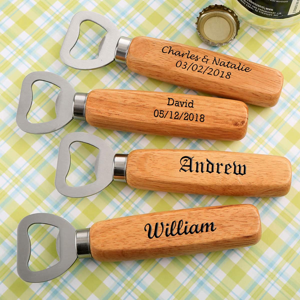 Gifts Infinity Quality Personalized Bottle Opener Free Engraving (Wood Opener)