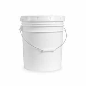 ropak usa 5 gallon food grade white plastic bucket with handle & lid - set of 3