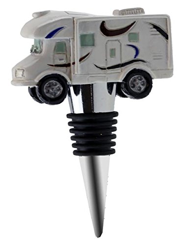 Garden party Class C Motorhome Camper RV Wine Stopper Bottle Topper, Collectible Lodge Cabin Camping Decor, 3.5"