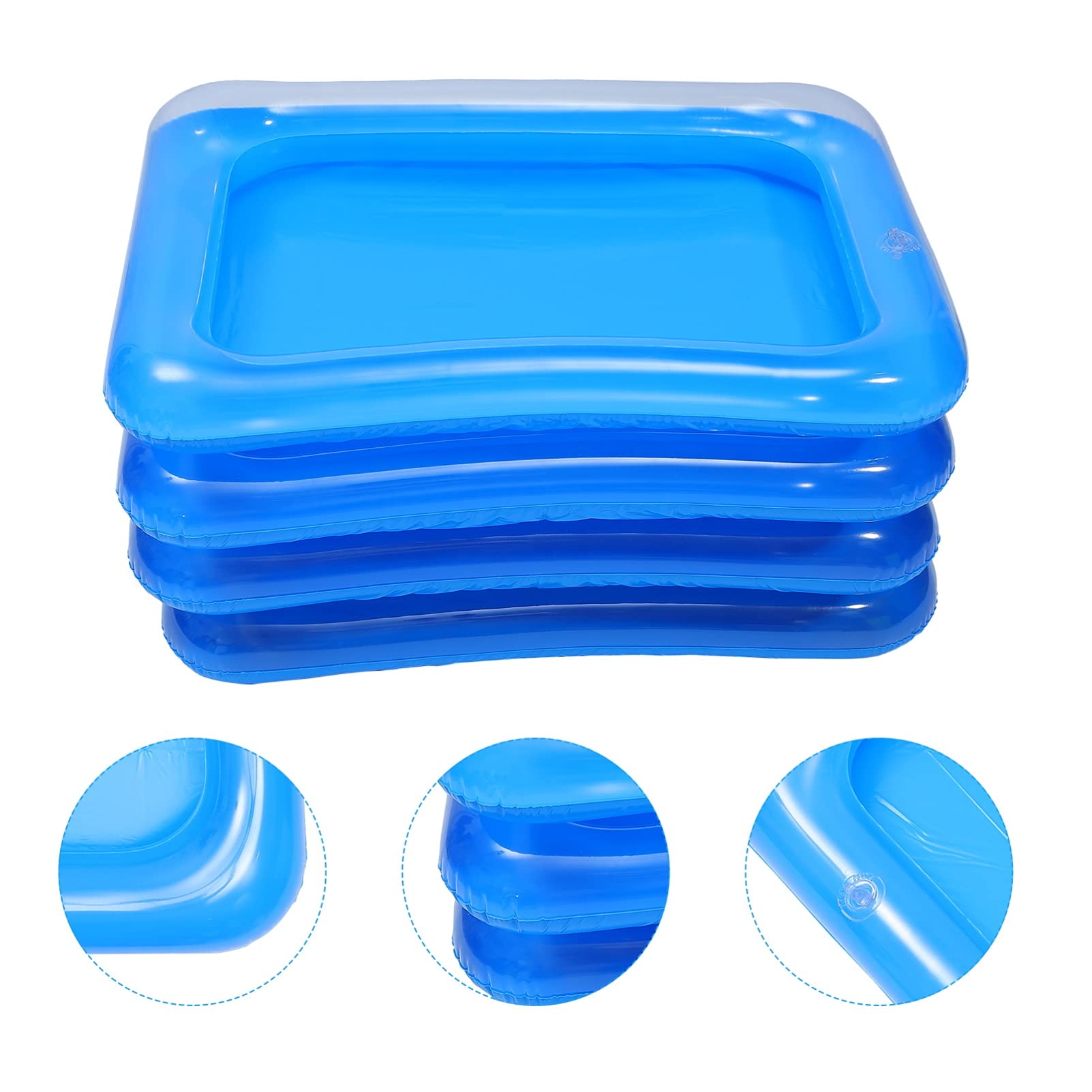Hemoton 4pcs Inflatable Pool Serving Bar Salad Ice Tray Food Drink Containers Buffet Cooler for Pool Use Bar Party Accessories Inflatable Cooler 60x45cm