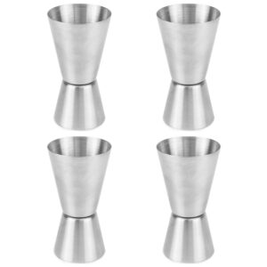 cocktailor set of 4 stainless steel double cocktail jiggers for bar, restaurant or home use - 1oz & 2oz