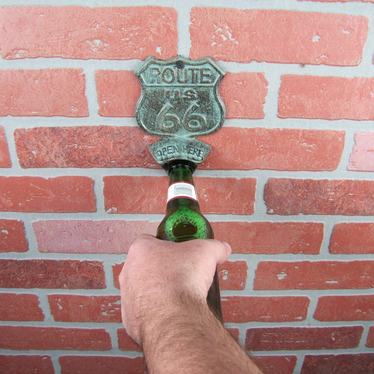 Treasure Gurus Cast Iron US Route 66 Beer Soda Bottle Opener Rustic Bar Pub Decor