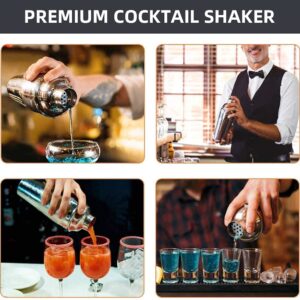 Cocktail Shaker Bartender Kit 24 Ounce with Cocktail Strainer, Bar Kit Drink Mixer Shaker Martini Shaker（Black）