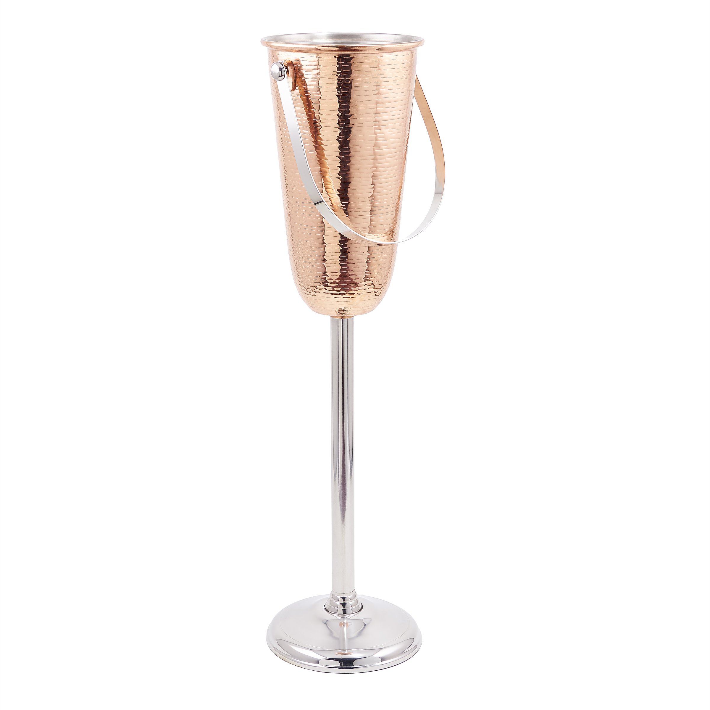 Old Dutch Hammered Decor Champagne Cooler with Stand, 13/4 gallon, Copper/Stainless Steel