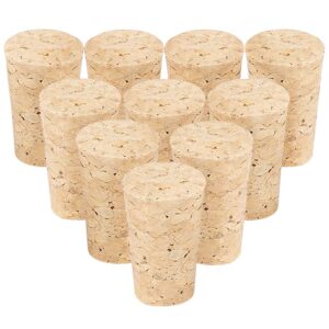 cork stoppers wine corks, tapered wooden stopper wood corks for wine bottles cork crafts replacement corks for wine beer, top diameter 7/8", 22×17×35mm size l