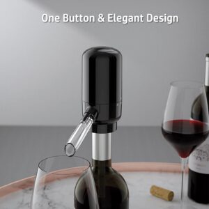 Electric Wine Aerator Pourer Automatic Wine Dispenser Pump with Retractable Tube for One-Touch Instant Oxidation Smart Wine Aerator Decanter Gift for Wine Lovers