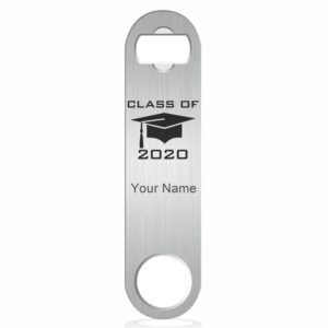 bottle opener, grad cap class of 2020, personalized engraving included (stainless steel)