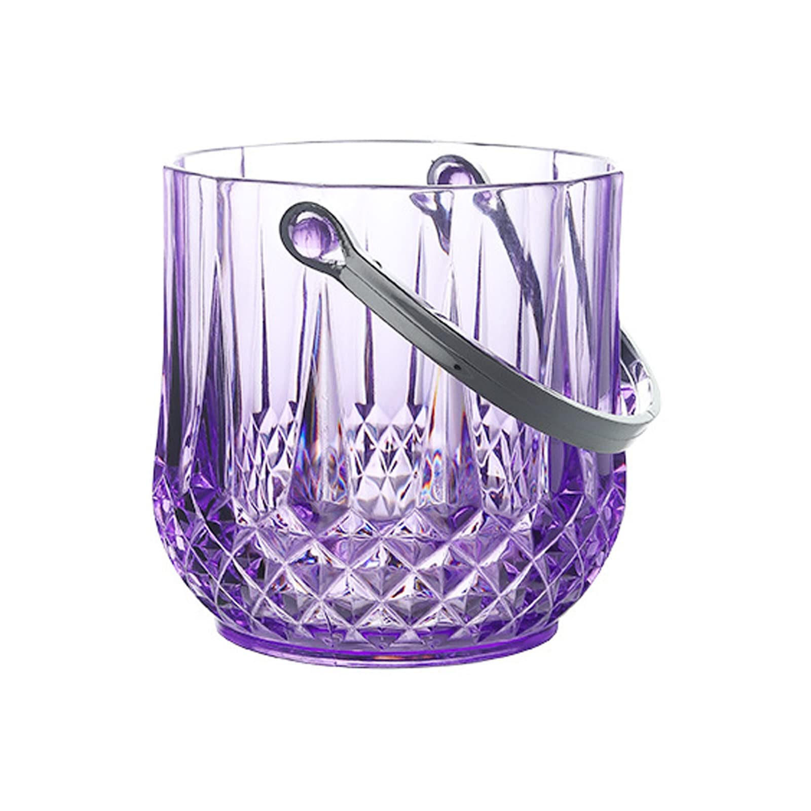 Algado Acrylic Champagne Bucket,4.9 Inch Clear Ice Buckets for Parties,Purple Ice Buckets with silver Handle for Wine, Drink, Whisky, Champagne or Beer Bottles