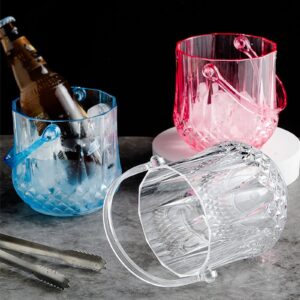 Algado Acrylic Champagne Bucket,4.9 Inch Clear Ice Buckets for Parties,Purple Ice Buckets with silver Handle for Wine, Drink, Whisky, Champagne or Beer Bottles