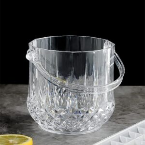 Algado Acrylic Champagne Bucket,4.9 Inch Clear Ice Buckets for Parties,Purple Ice Buckets with silver Handle for Wine, Drink, Whisky, Champagne or Beer Bottles