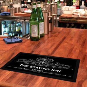 Bang Tidy Clothing Personalized Bar Runner Mat - Novelty Beer Gifts - Add Your Text - DI016.1