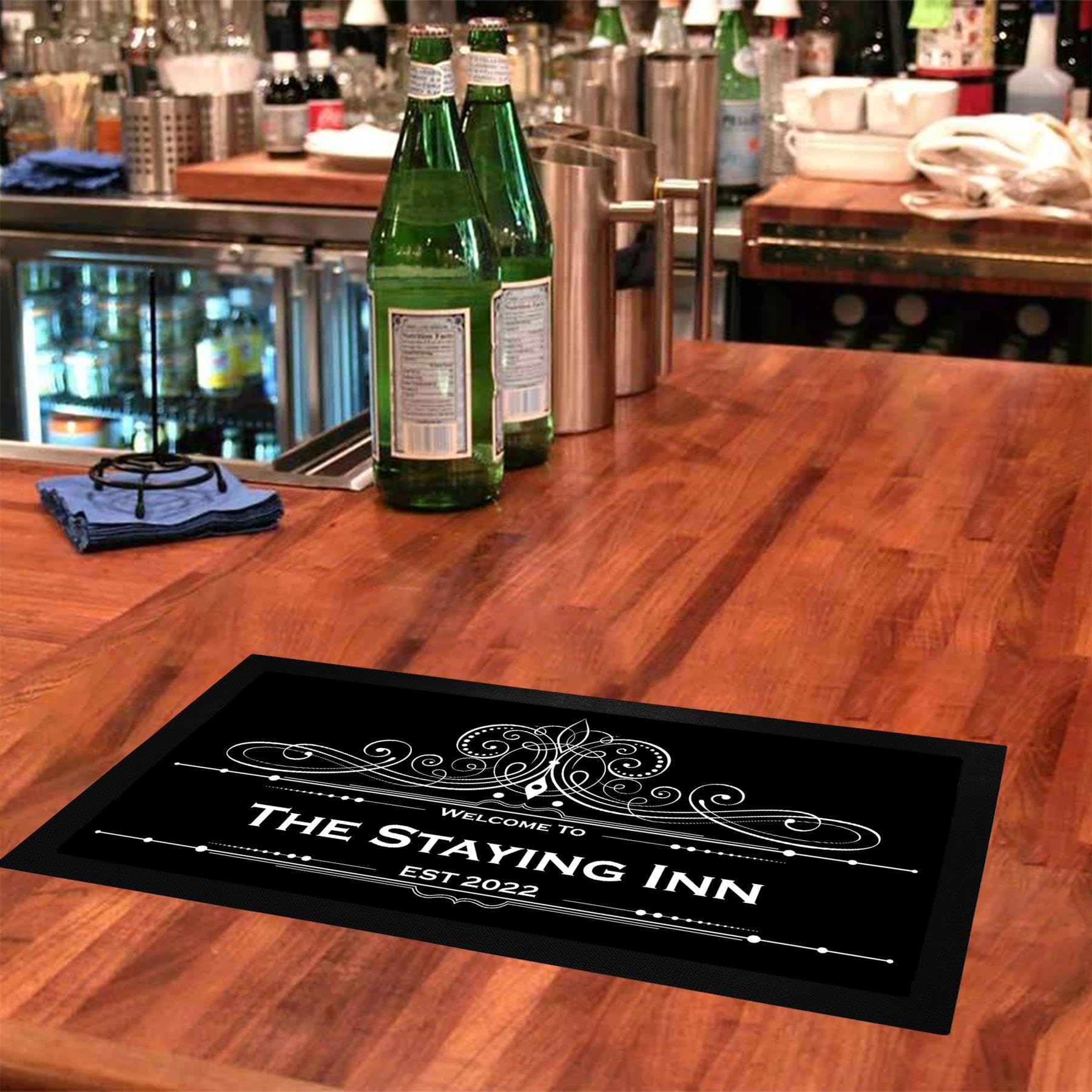 Bang Tidy Clothing Personalized Bar Runner Mat - Novelty Beer Gifts - Add Your Text - DI016.1