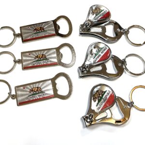 Sureg California Keychain Bottle Opener Set of 6 - California Souvenir Keychains Bundle Pack of 6