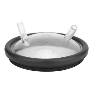 Plastic Milk Bucket Lid, Transparent Milk Bucket Lid with Gasket 2 Entrances Milking Machine Bucket Lid 8 * 8 inch