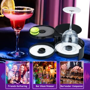 3 Tier Bar Glass Rimmer Bartender Tool with 3pcs Sponge Professional Salt Box Spice Container Bar Juice Cocktail Seasoning Box Rimmers Salt Sugar for Family Bars Hotels Restaurants Chrismas Party