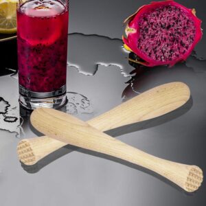 Set of 2, Cocktail Muddler Wood Bar Muddler, DaKuan Wooden Cocktail Muddler for Making Cocktails and Juice Drinks Tools（7.87 in/ 20 cm）