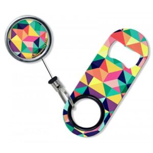 barconic mini opener and retractable reel set – colorful prism