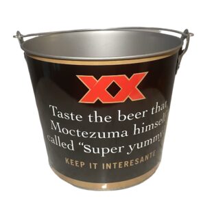 dos equis xx keep it interesante metal ice bucket | 9" round