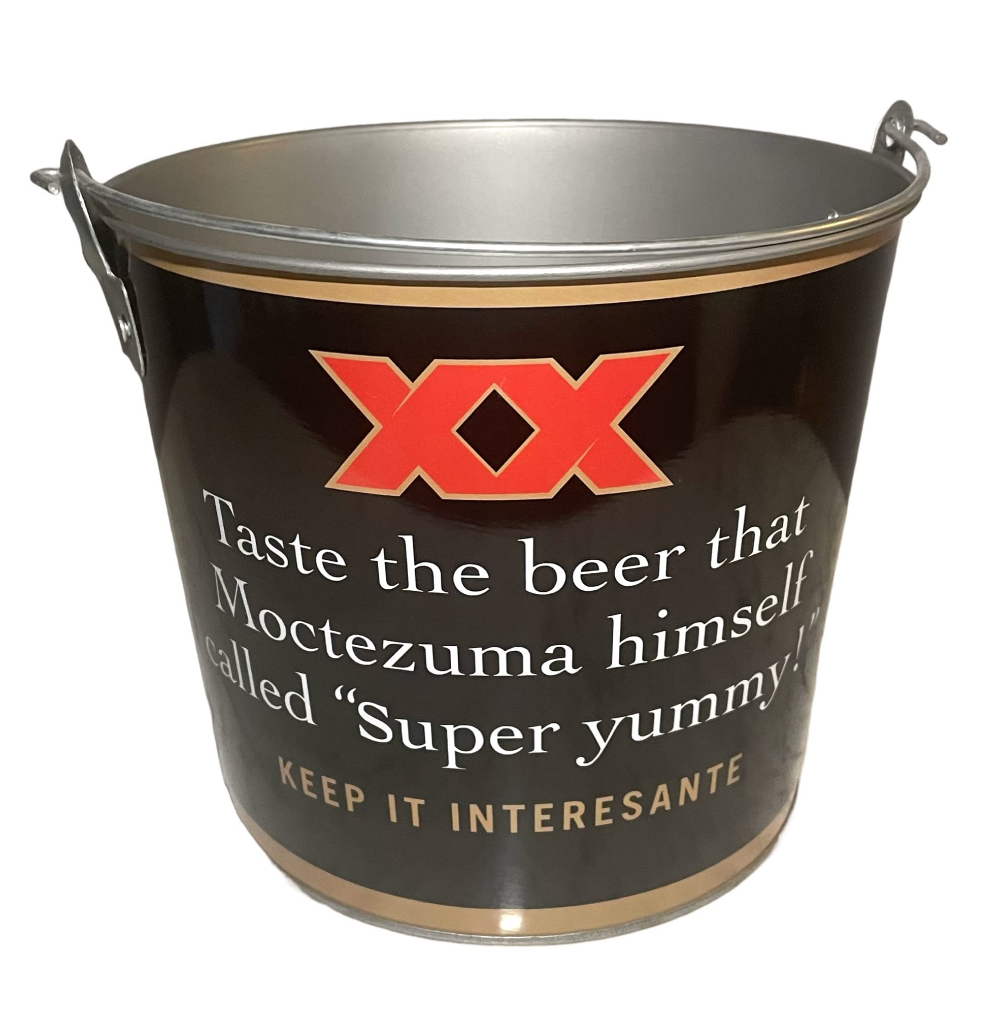 Dos Equis XX Keep It Interesante Metal Ice Bucket | 9" Round