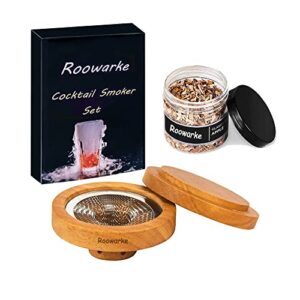 cocktail smoker kit, whiskey smoker kit, drink smoker infuser kit with a pple wood chips for cocktails, bourbon, wine, whiskey, dried fruits, cheese, meat - gift for whiskey lovers, dad, husband, men
