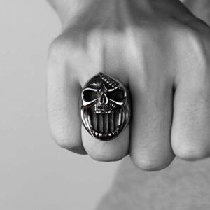 Yardwe Skull Bottle Opener Ring, Beer Bottle Opener Halloween Skull Rings, Gothic Biker Punk Surgical Bottle Opener for Men-9