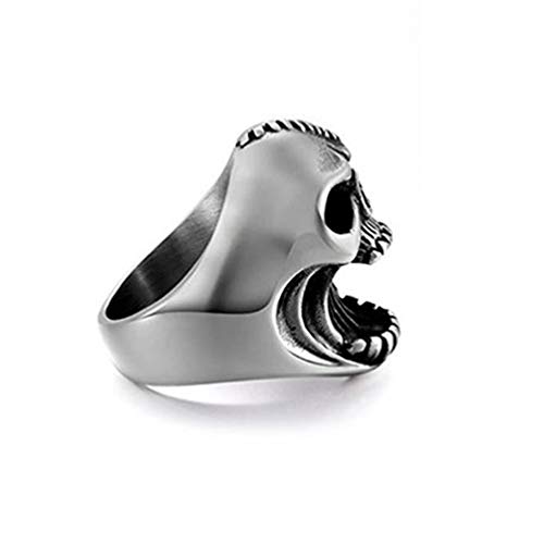 Yardwe Skull Bottle Opener Ring, Beer Bottle Opener Halloween Skull Rings, Gothic Biker Punk Surgical Bottle Opener for Men-9