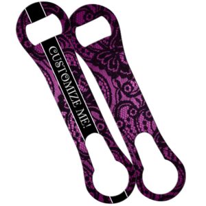 barconic customizable v-rod bottle opener - black and purple lace