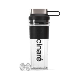 cocinare 16oz shaker bottle, perfect for smoothies and protein shakes, compatible gopower elite, black