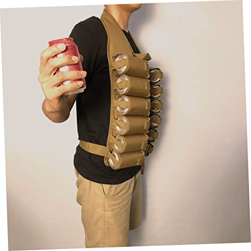 INOOMP Beer Vest Belt Outdoor Drink Holder Camping BBQ Grill Camping Accessories Beer Supply 12 Can Soda Belt Holster Beverage Holder Barbecue Accessories Beer Accessory Outdoor Beer Vest