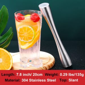 GDFYMI Stainless Steel Cocktail Muddler and Mixing Spoon, Mojito Muddler, Fruit Smasher, Professional Home Bar Tools for Margaritas, Mint, Fruit, Ice