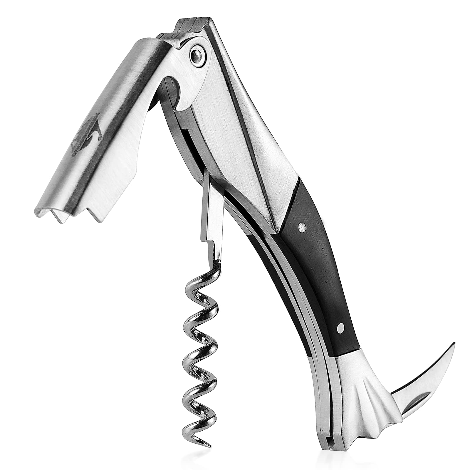 Corkscrew Bottle Opener, Stainless Steel Red Wine Opener Waiter Corkscrew Wine Openers with Foil Cutter for Bar, Restaurant, Parties Bartenders