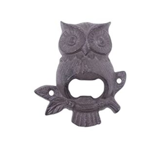 Handcrafted Nautical Decor Cast Iron Owl Wall Mounted Bottle Opener 6"