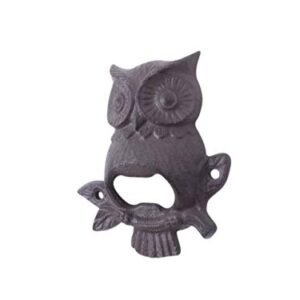 Handcrafted Nautical Decor Cast Iron Owl Wall Mounted Bottle Opener 6"