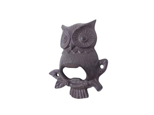 Handcrafted Nautical Decor Cast Iron Owl Wall Mounted Bottle Opener 6"